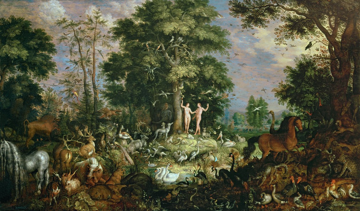 Garden of Eden by Roelandt Jacobsz. Savery: Fine art print
